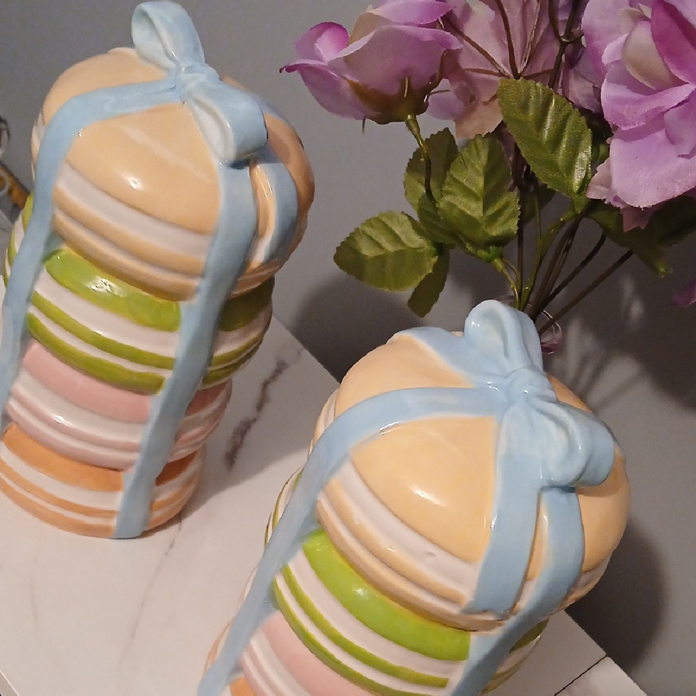 Set Of 2 Colorful Macaron Stacked Jars - Picture 4 of 7